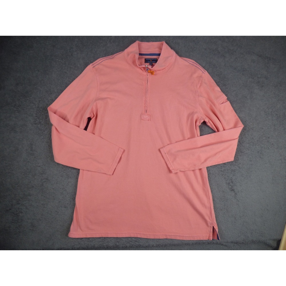 Margaritaville Island Reserve Mens Medium Coral Pink Quarter Zip Pullover Shirt